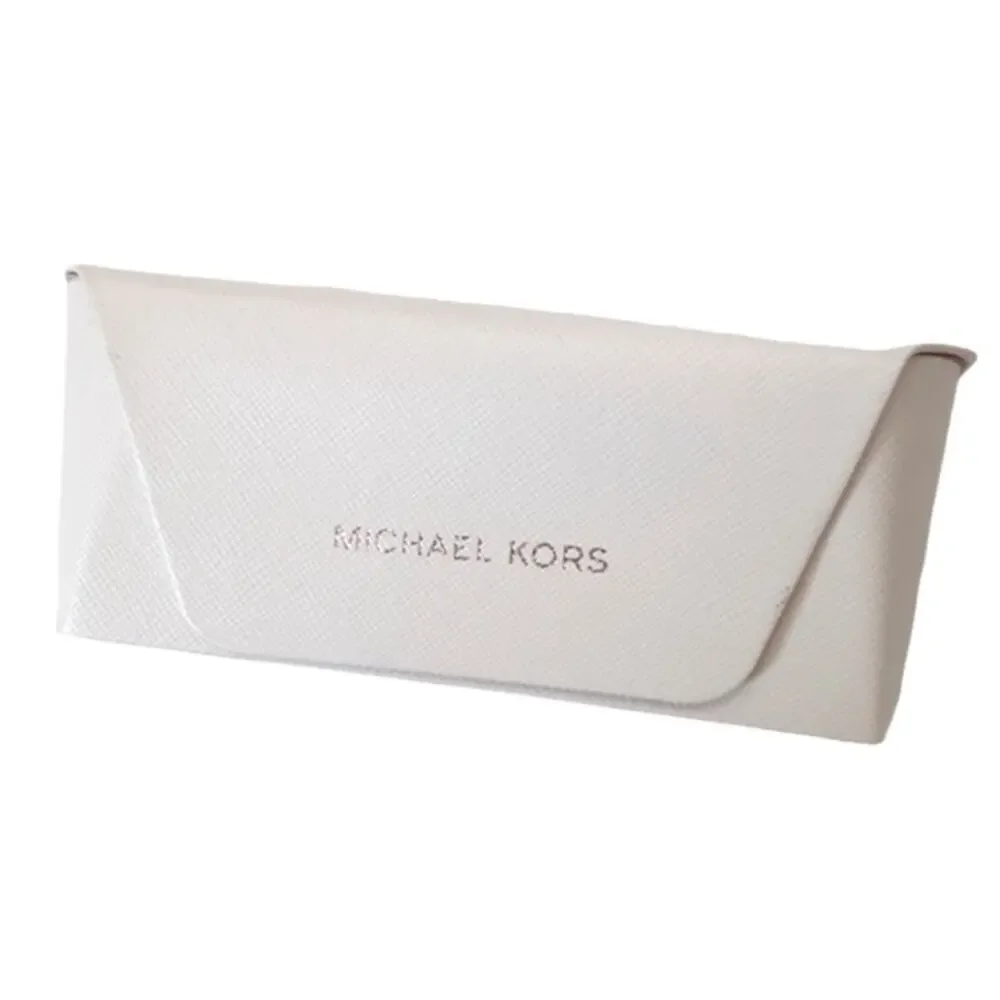Michael Kors White Leather Hard Shell Eyeglass Case Designer Sunglasses Case